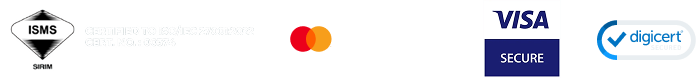 Disahkan ISO/IEC 27001 (ISMS), Mastercard ID Check, Visa Secure, DigiCert